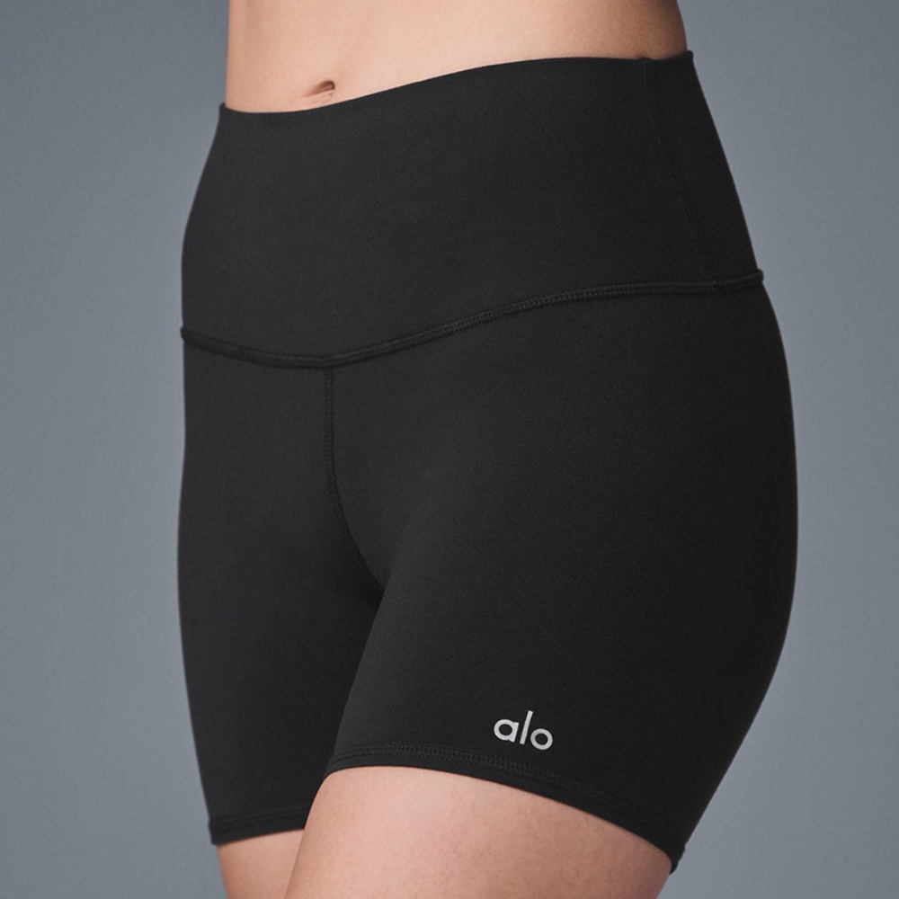 ALO Yoga Black 5” Airbrush High-Waist Biker Short